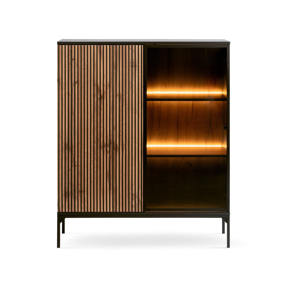 Lampy Sideboard with Doors and Drawer 104x126, Loft Style – front view