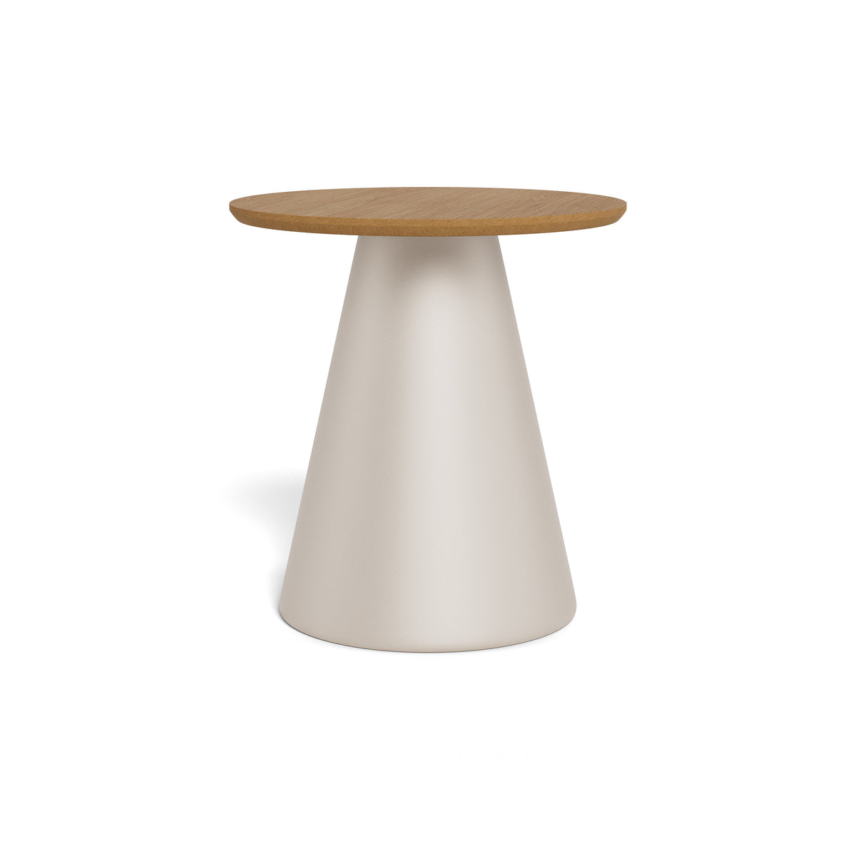Okrągły stolik kawowy o średnicy 45 cm w stylu soft loft | Talin Ciepły Beż