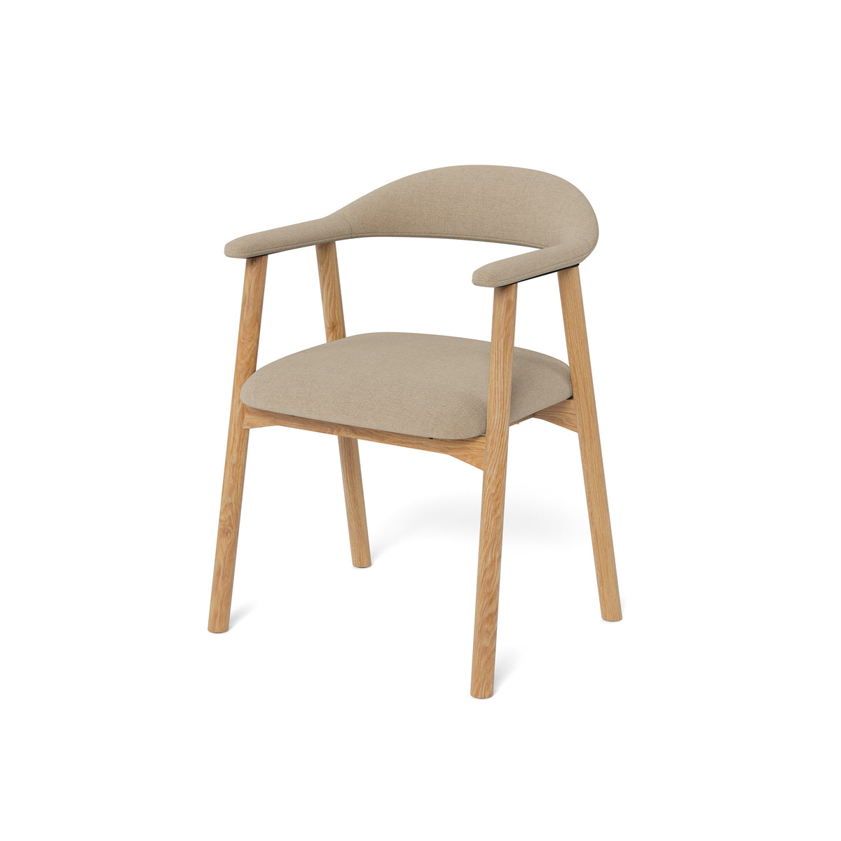 Hikari Komfort Set of Two Chairs with Armrests, Scandinavian Style – Light Beige