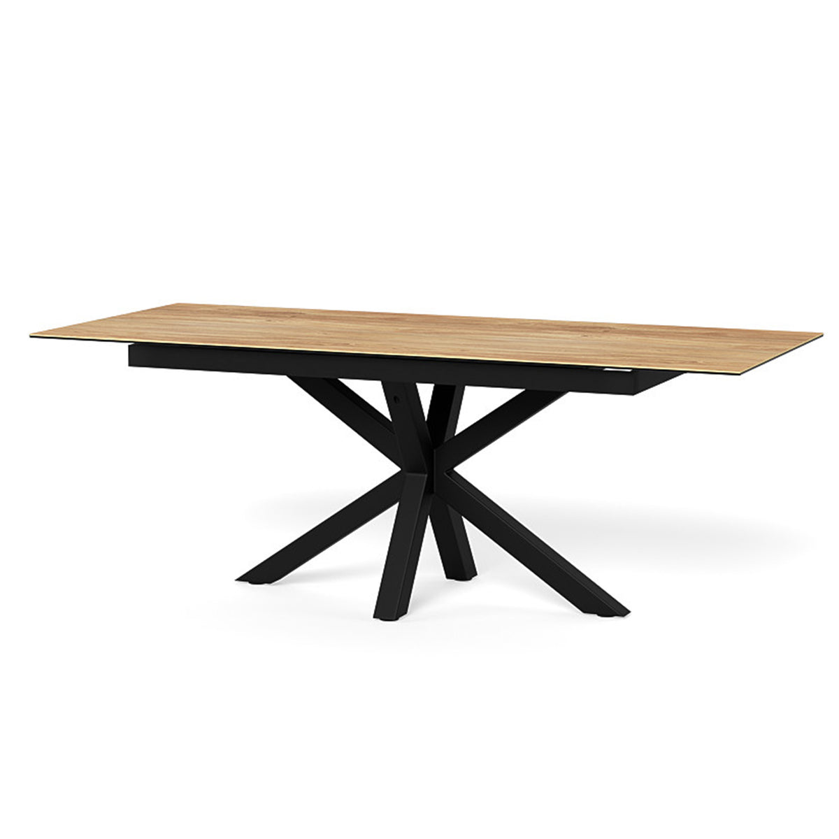 Lorrins Classic Extendable Dining Table, Loft Style – 168-210x76 cm, Black