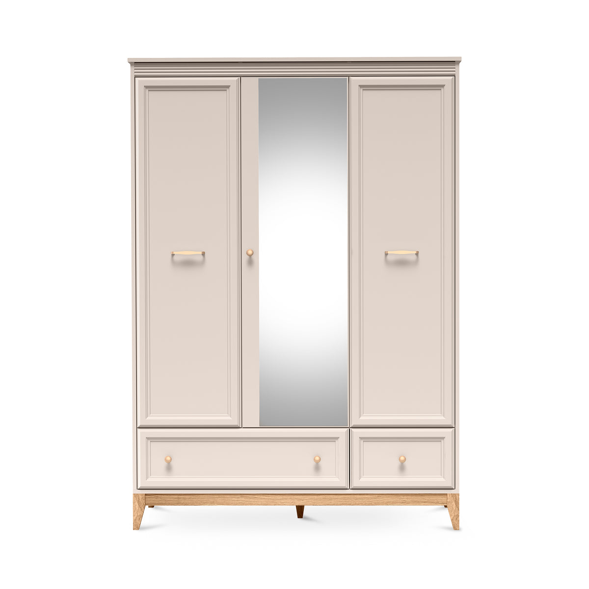 Armoire Serena avec miroir, 136x193, à 3 portes, de style modern classic - vue de face