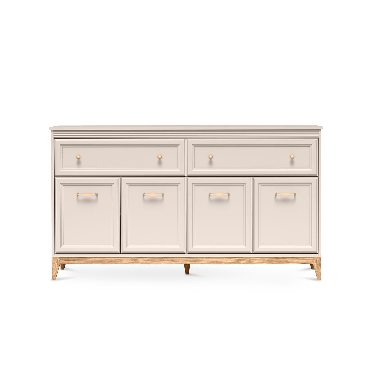 Commode Serena 179x100 avec façades fraisées de style modern classic - vue de face