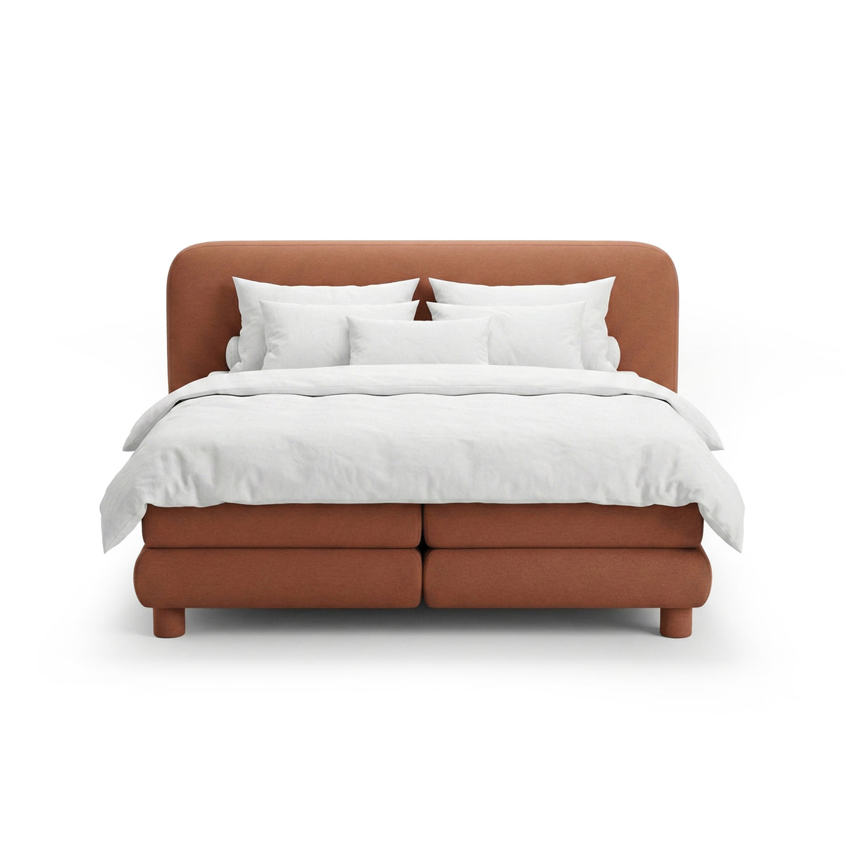 Continental Divan Bed with a Rounded Headboard in Modern Organic Style | Portela