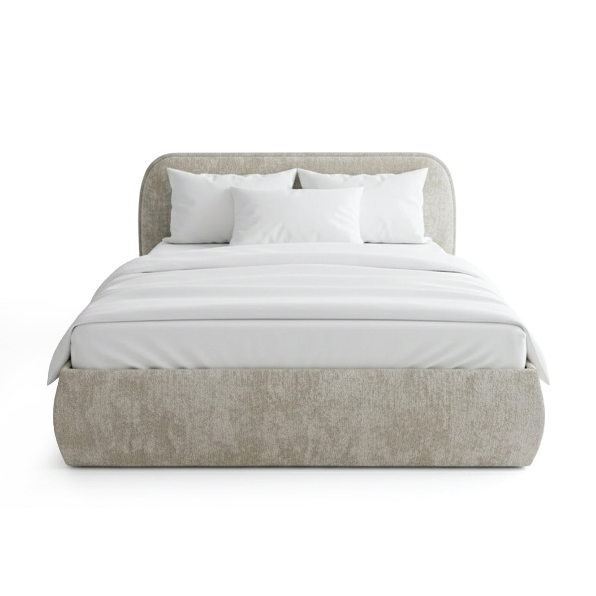 Upholstered Ottoman Bed with Storage in Soft Modern Style | Eterial