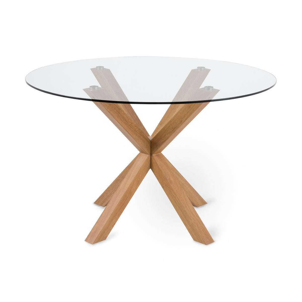 Stela Round Glass Dining Table 119x76 cm, Modern Style – Oak