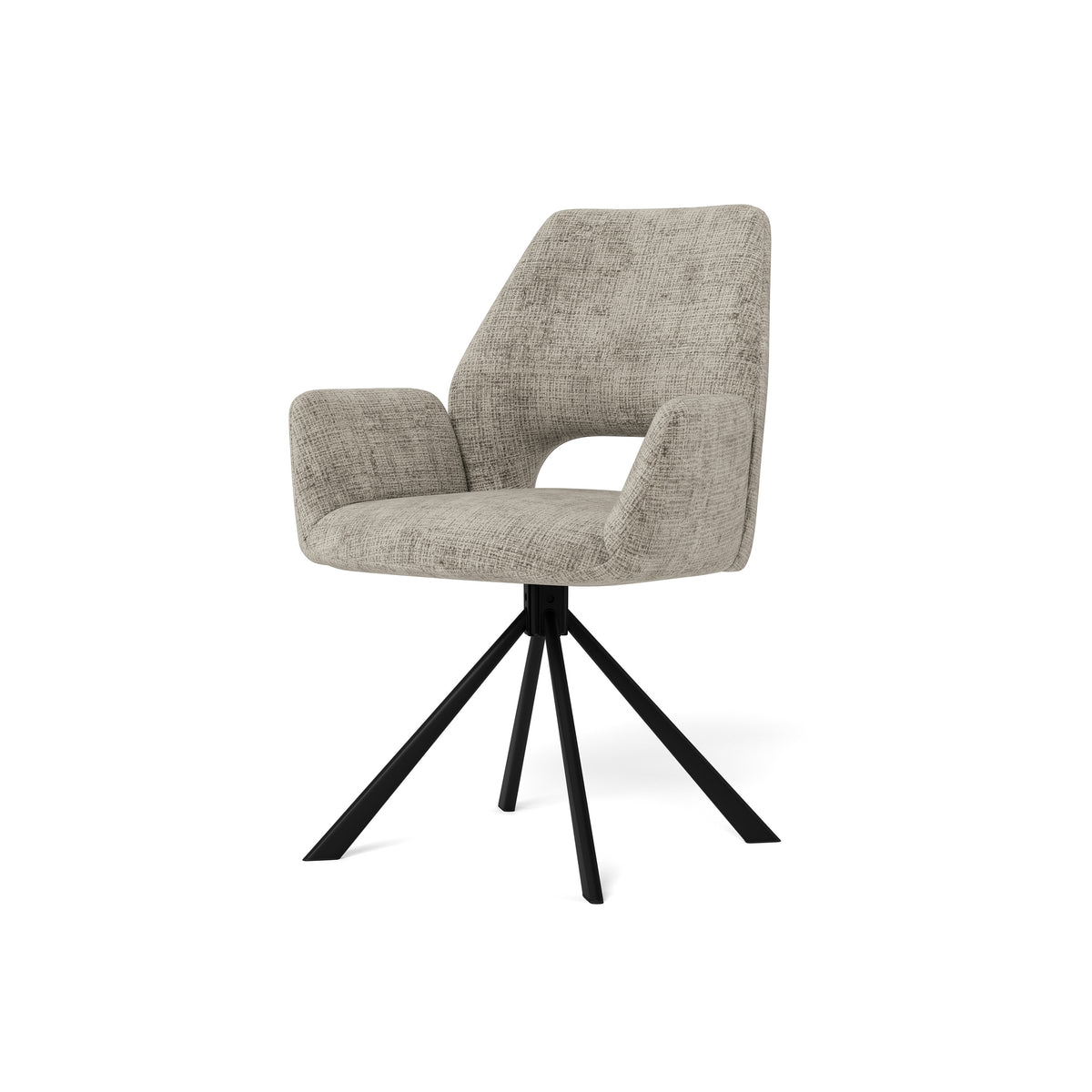 Fente Set of Two Swivel Chairs with Armrests, Modern Style – Gray