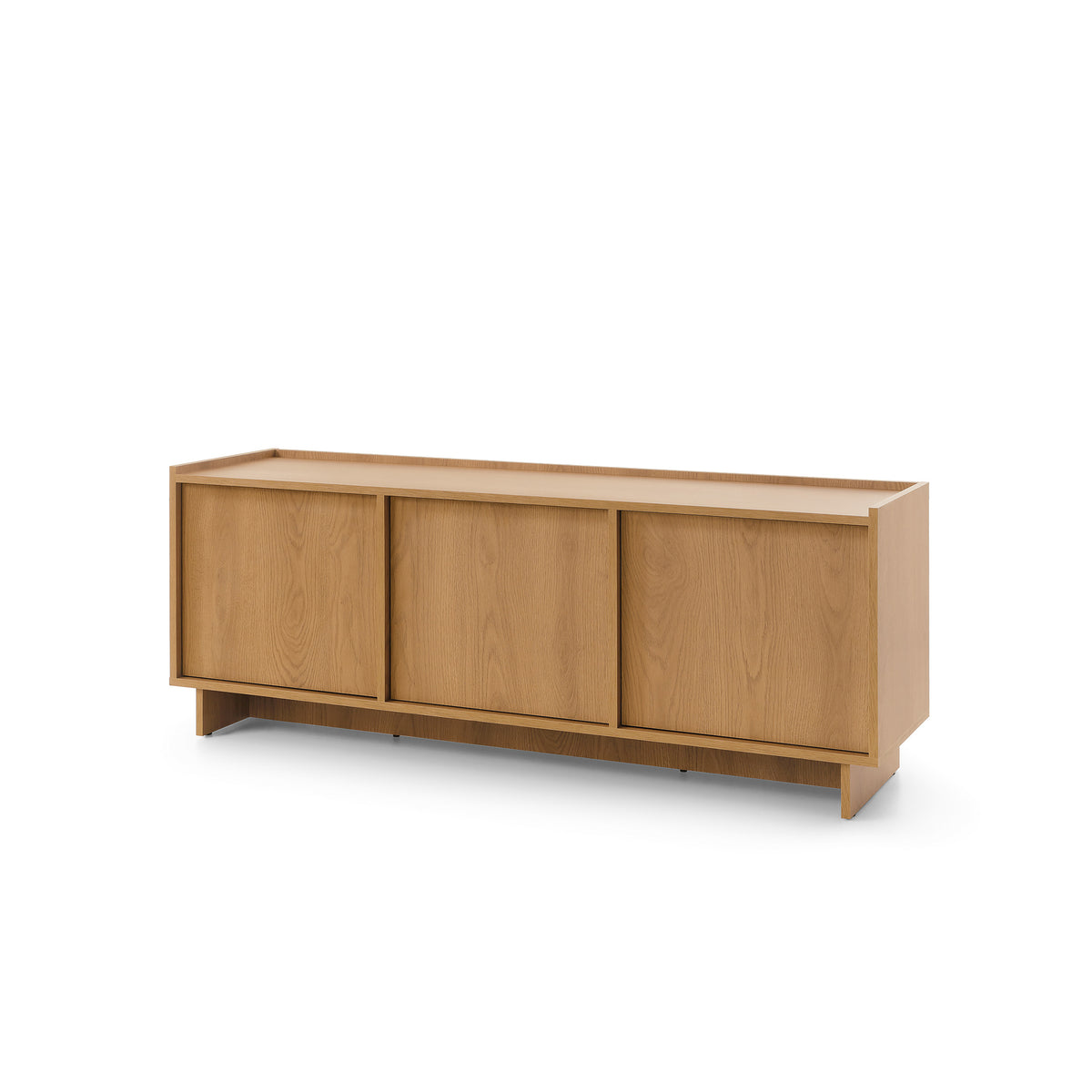 Kiyro TV Unit / TV Stand with Closed Compartments 147x55, Japandi Style – angled view | Pillovely