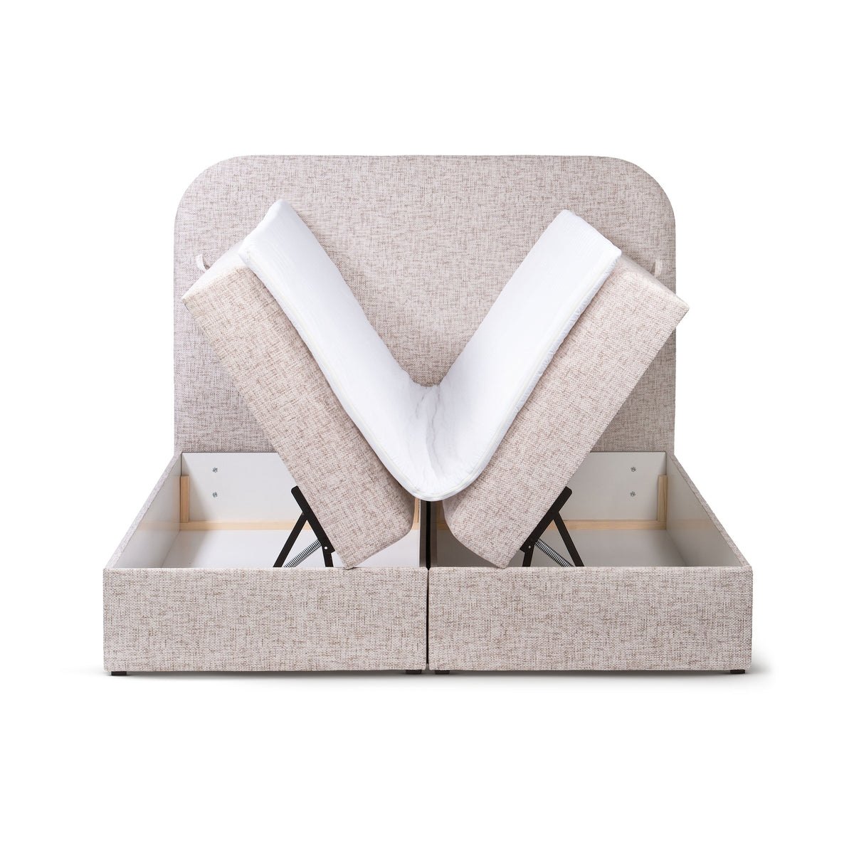 Gory Continental Divan Bed with Storage, Minimalist Style – front view