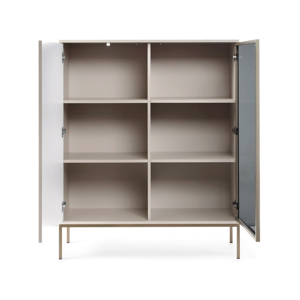 Lampy Sideboard with Doors and Drawer 104x126, Loft Style – with doors open