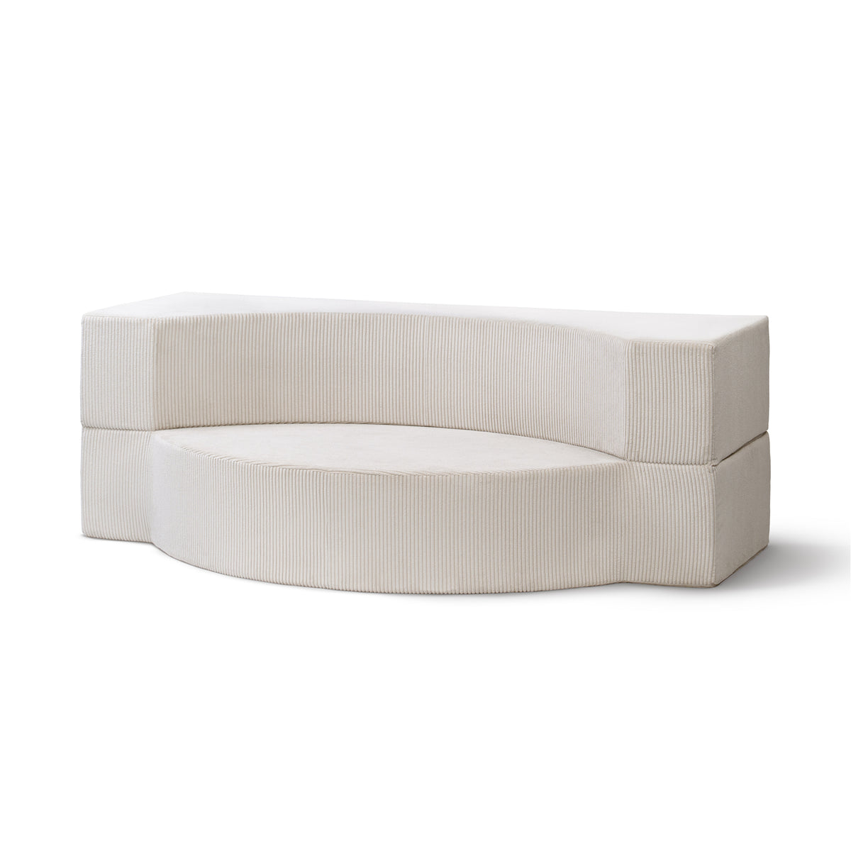Lunaria Modular Foam Sofa Bed 200 cm, Japandi Style – Porcelain Beige (POSO 38)
