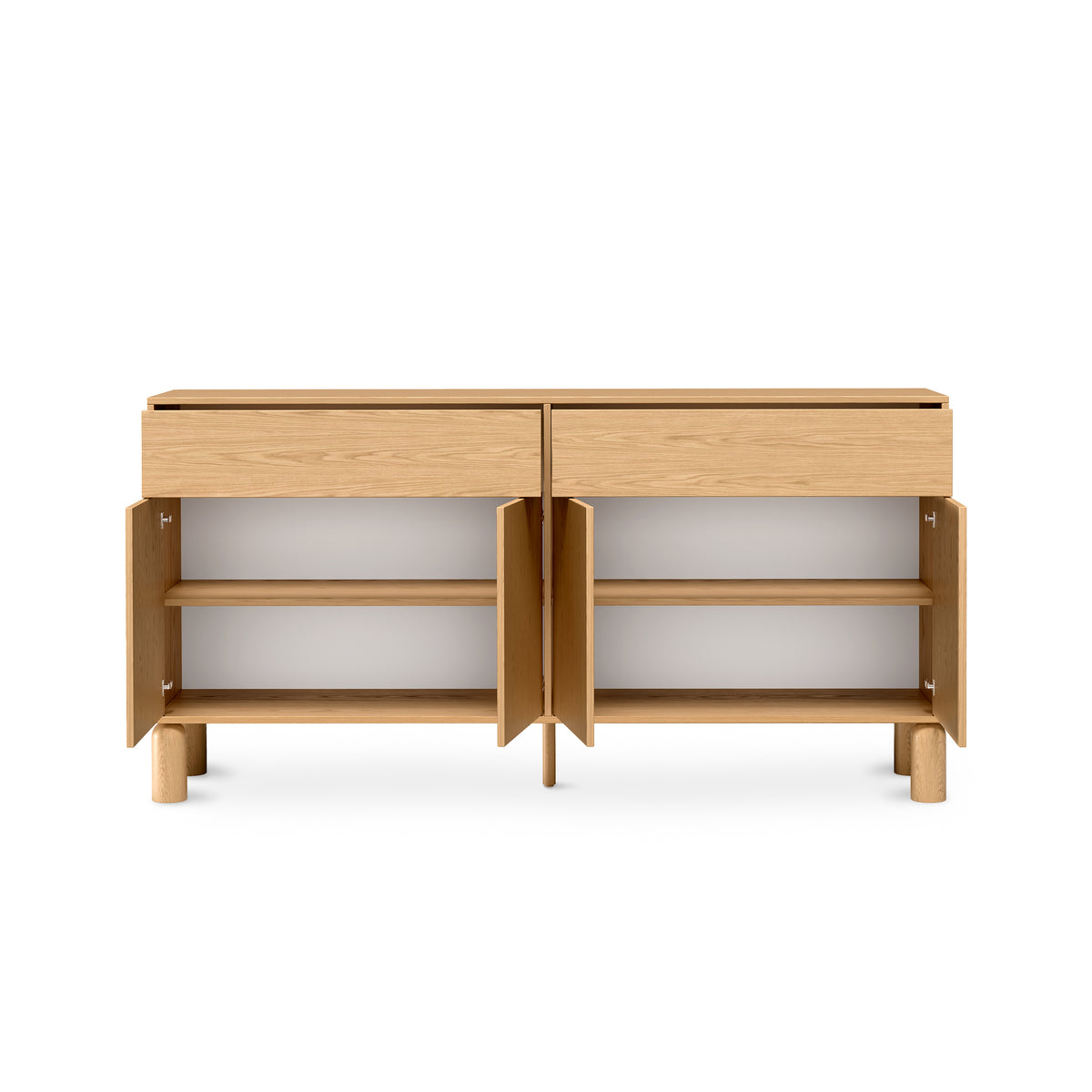 Commode Fjord à 4 portes 180x92 de style scandinave - avec façades ouvertes
