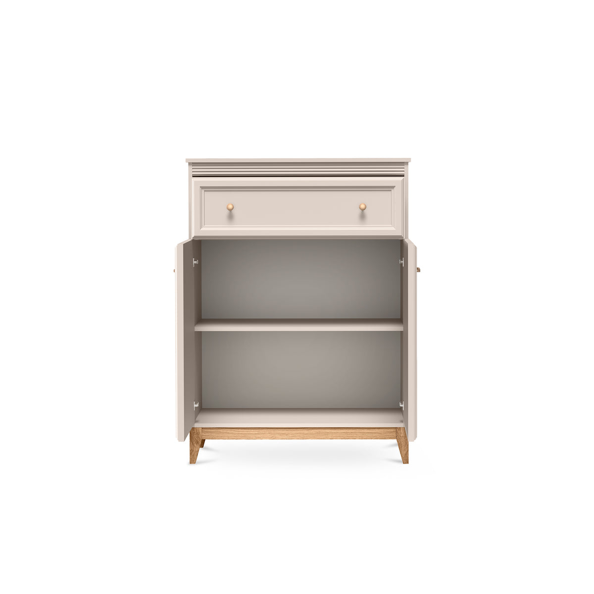 Commode Serena 92x126 avec étagère et tiroir, de style modern classic - avec façades ouvertes