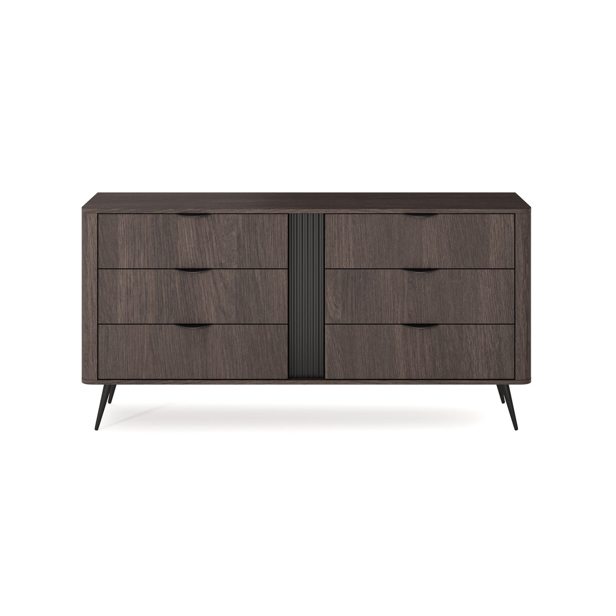 Komoda Velia z 6 szufladami 163x81 w stylu soft loft – widok z przodu
