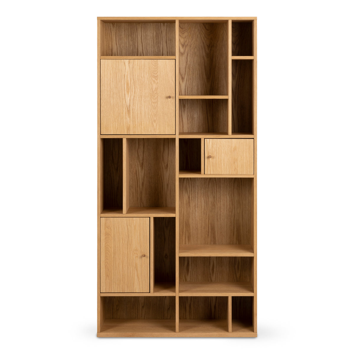 Asymo Bookcase for Living Room 90x180, Japandi Style – front view | Pillovely