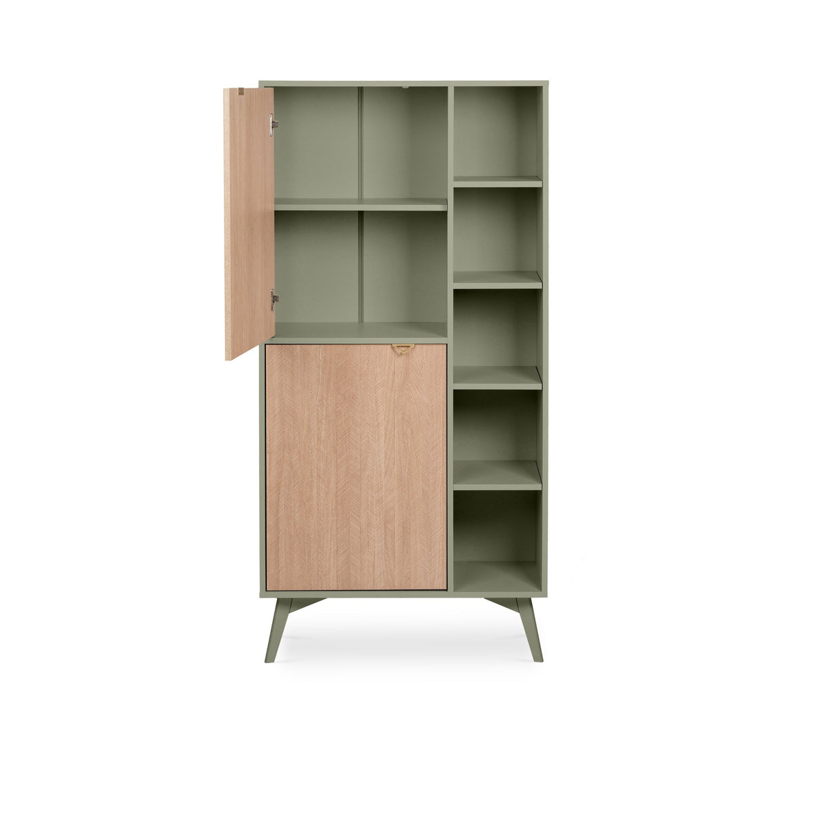 Mandala Bookcase 80x160 with Shelves and Cabinets, Japandi Style – photo 17