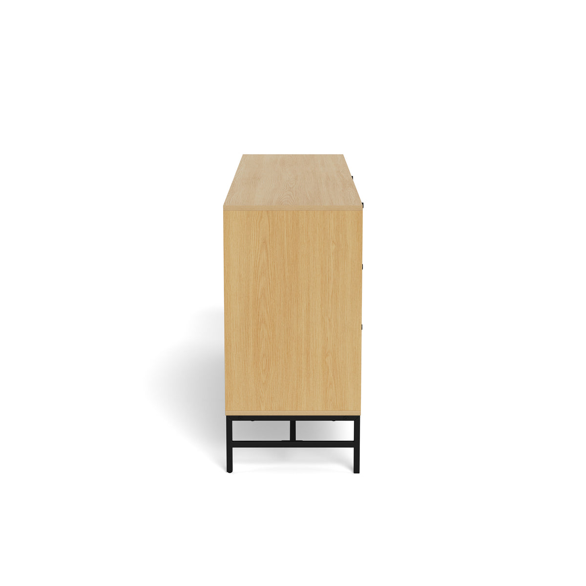 Commode Bambouz 158x81 avec façade à lattes de style moderne - vue latérale