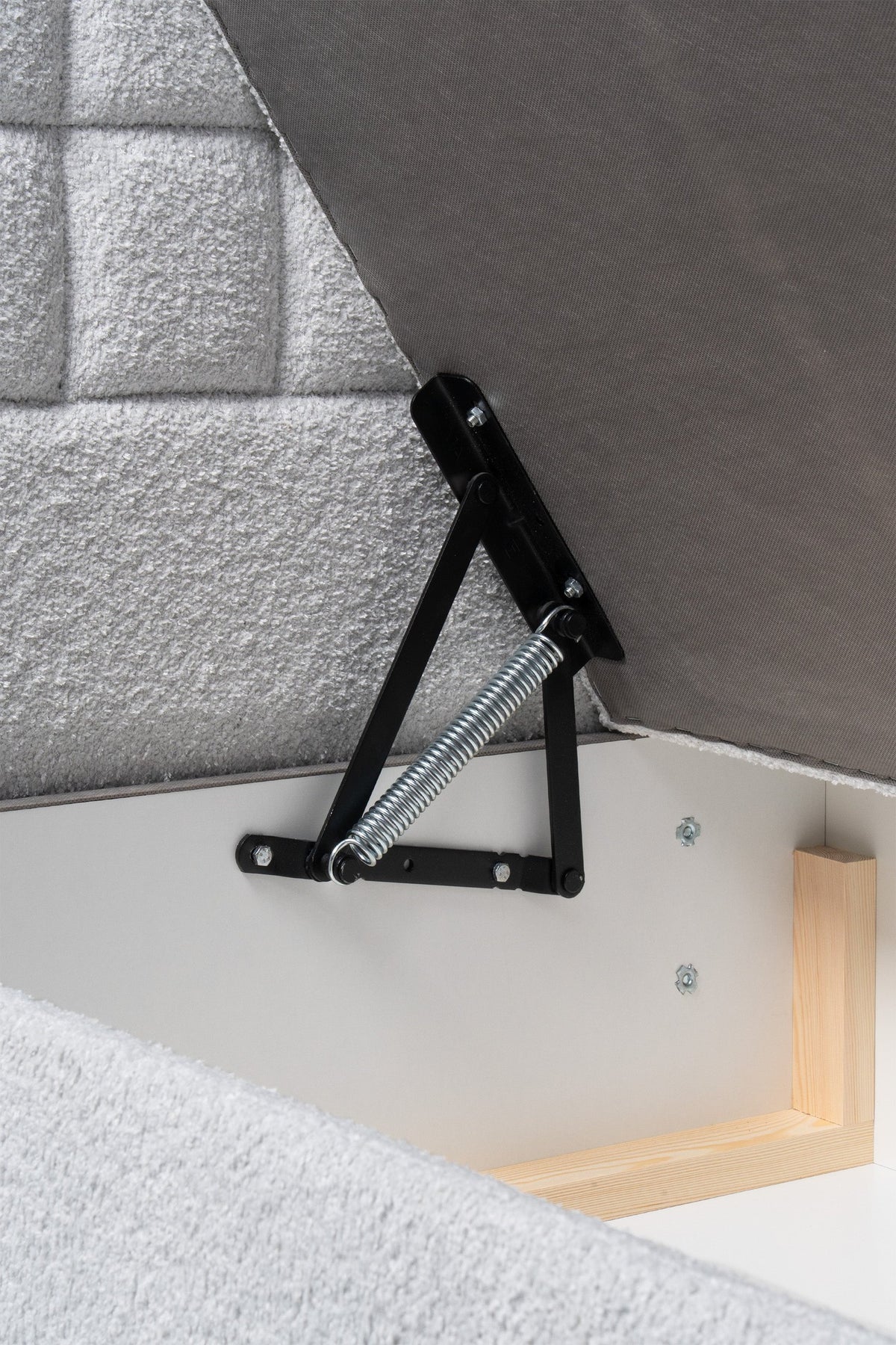 Laky Continental Divan Bed with Topper and Storage, Modern Style – close-up of details and texture
