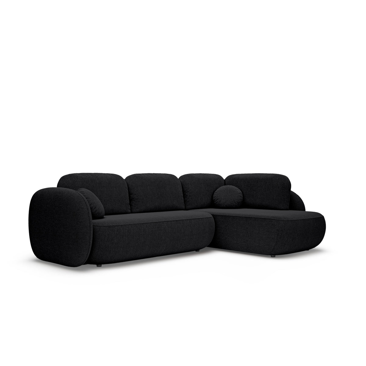 Narożnik z funkcją spania o powierzchni 123x250 w stylu organic modern | OLEMO Prawostronny Krucza Głębia (ARAGON 99)