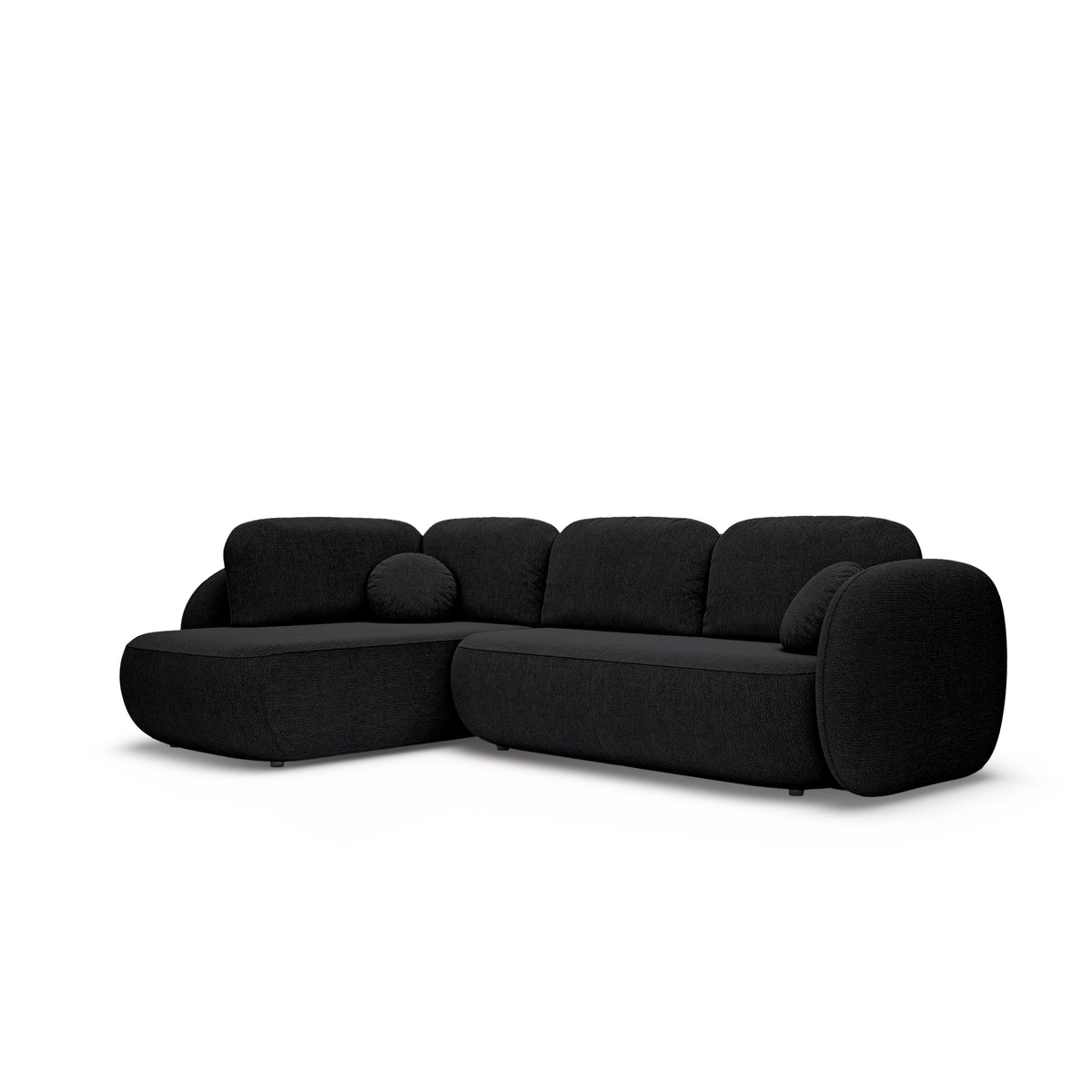 Narożnik z funkcją spania o powierzchni 123x250 w stylu organic modern | OLEMO Lewostronny Krucza Głębia (ARAGON 99)