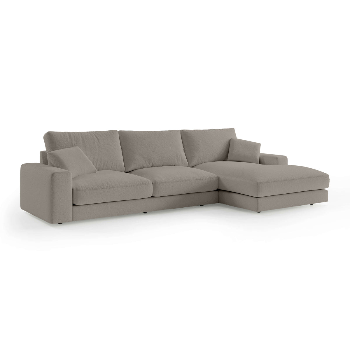 Harvesty 4–5 Seater Premium Corner Sofa, Minimalist Style – Right-Sided, Stone Mist (ARAGON 20)