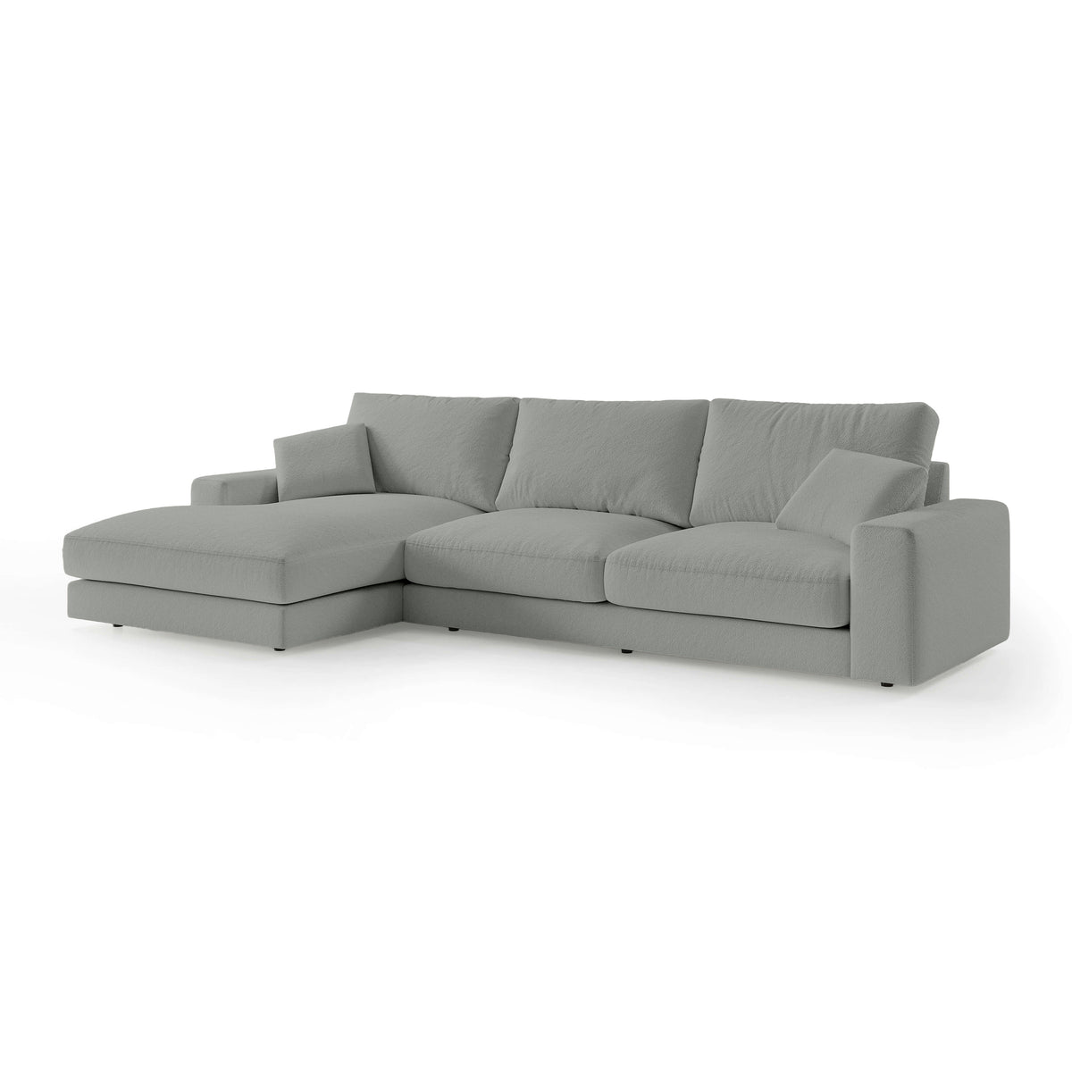 Harvesty 4–5 Seater Premium Corner Sofa, Minimalist Style – Left-Sided, Steel Gray (ARAGON 83)