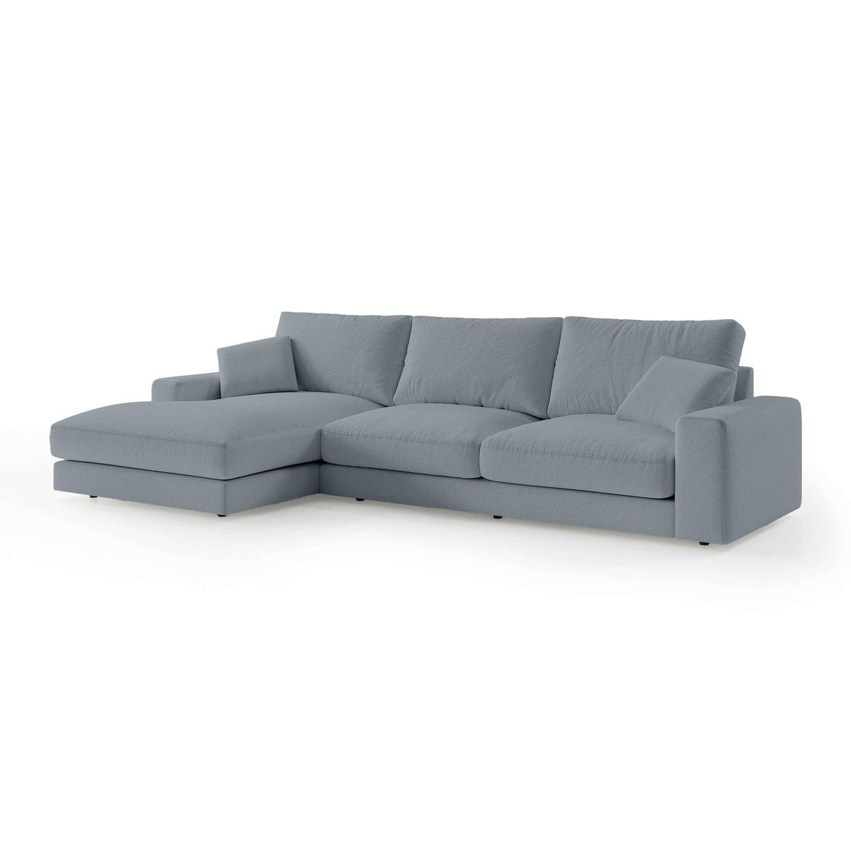 Harvesty 4–5 Seater Premium Corner Sofa, Minimalist Style – Left-Sided, Gray-Blue Mist (ARAGON 90)