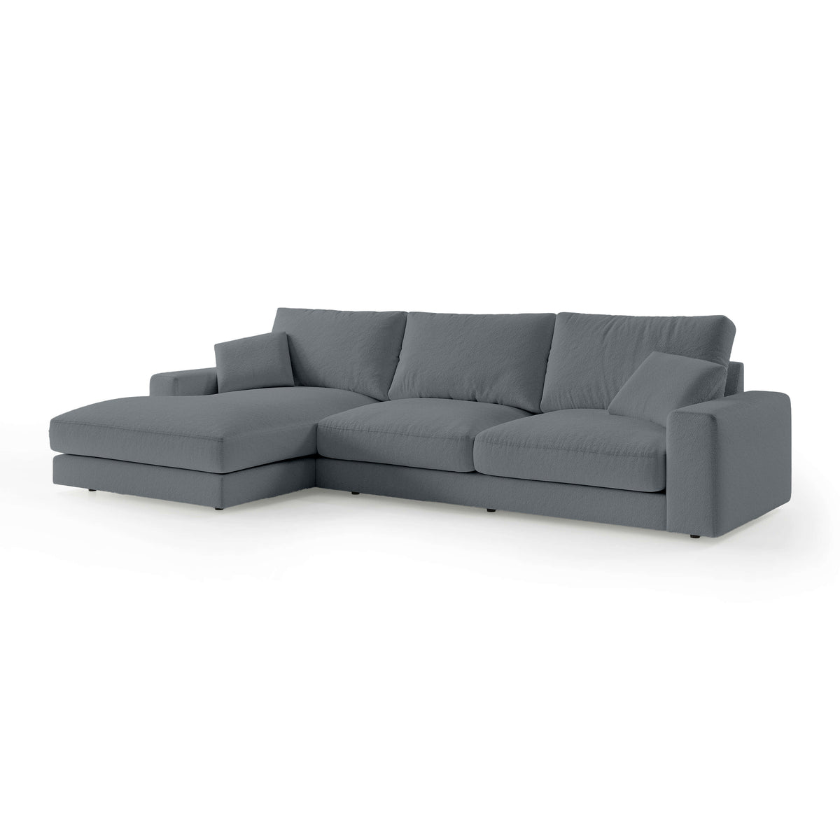 Harvesty 4–5 Seater Premium Corner Sofa, Minimalist Style – Left-Sided, Dark Ash (ARAGON 93)