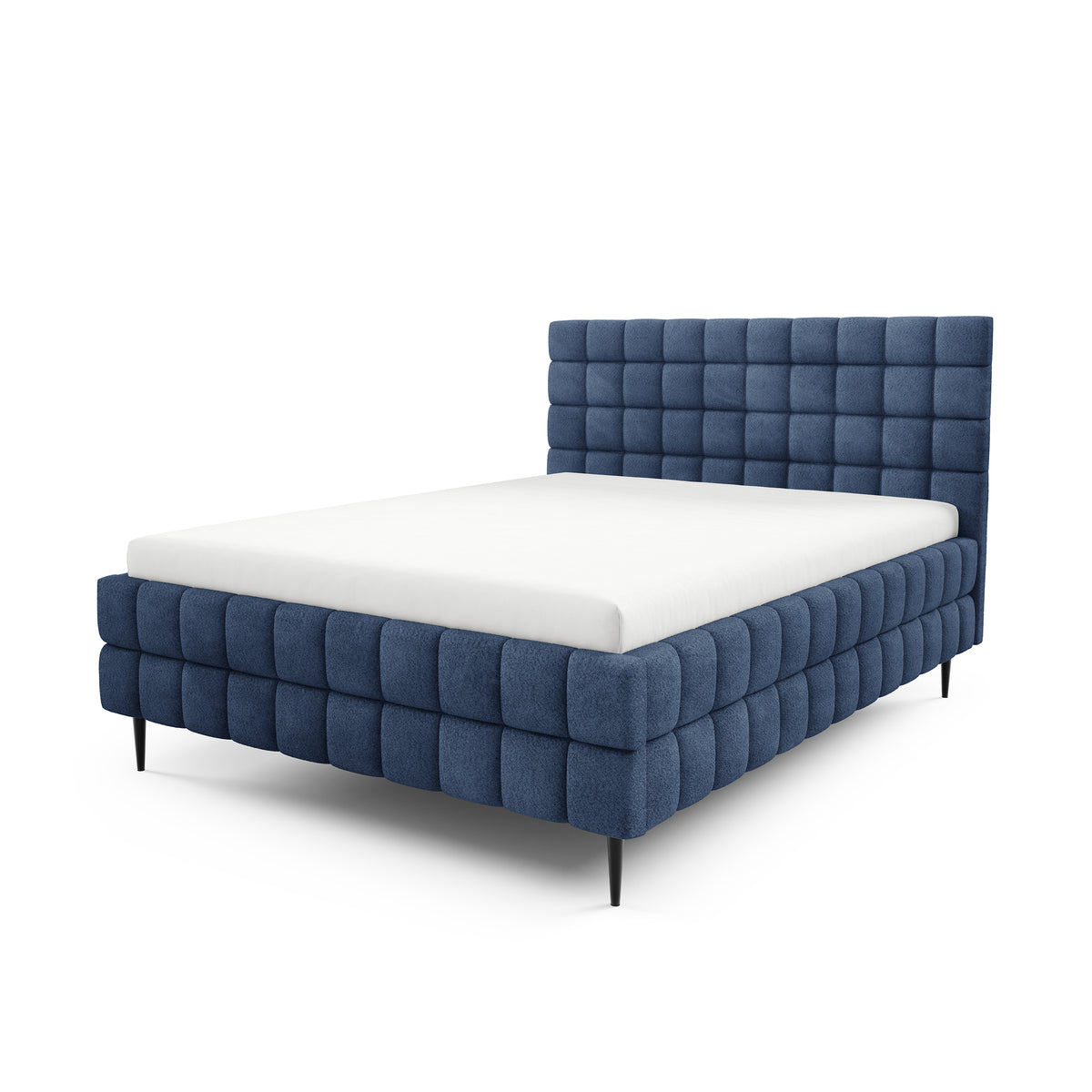 Stratus Upholstered Ottoman Bed with Storage, Various Sizes in Modern Style, Coral Fabric – Ocean Depth (CORAL 05)