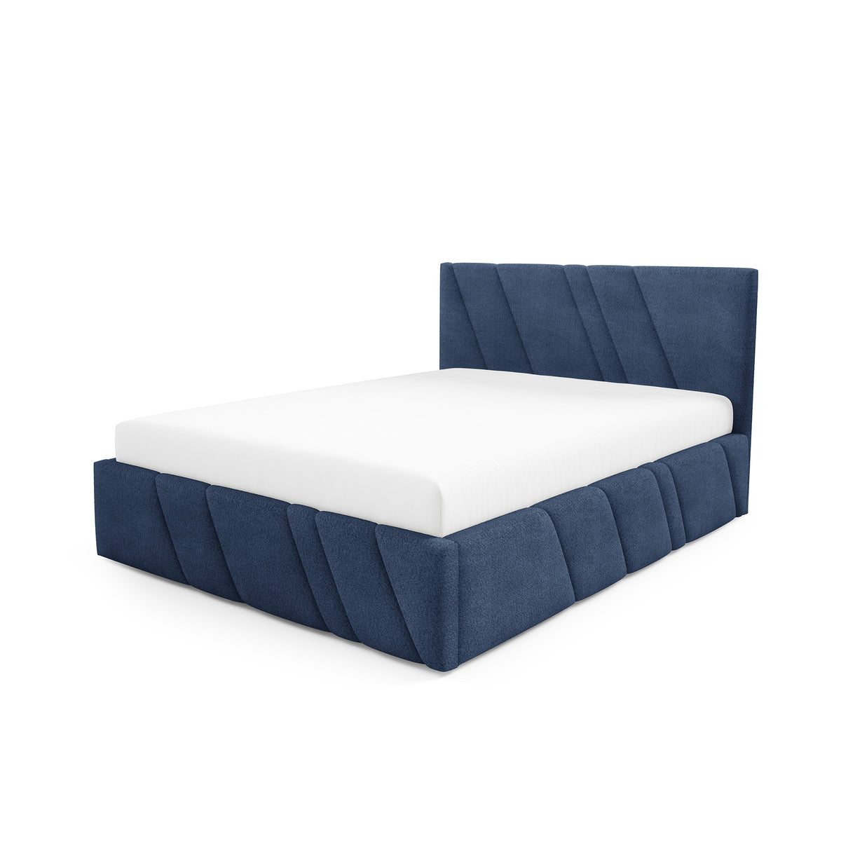 Raiz Quilted Upholstered Ottoman Bed with Storage, Various Sizes in Modern Style, Coral Fabric – Ocean Depth (CORAL 05)