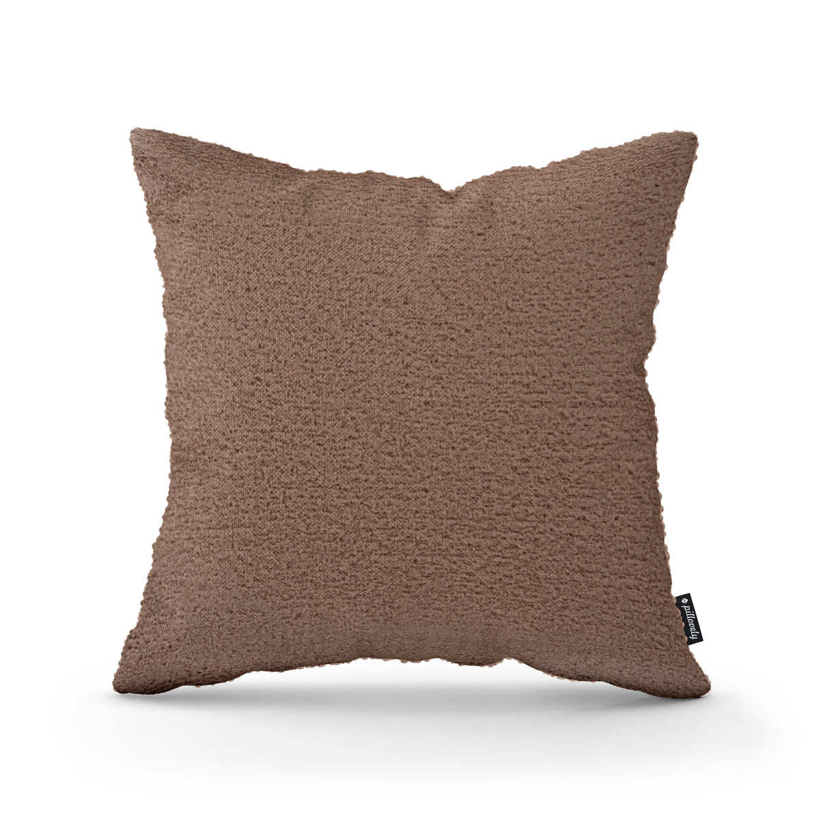 Lamb Decorative Cushion 45x45 cm, Scandinavian and Japandi Style, Coral Fabric – Brown Matte (CORAL 45)
