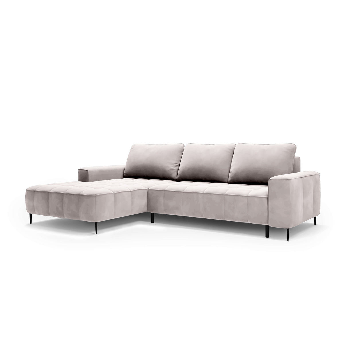 Francessco Corner Sofa with Bedding Storage 280 cm, Elegant Style – Left-Sided, Alabaster Glow (SALVADOR 16)
