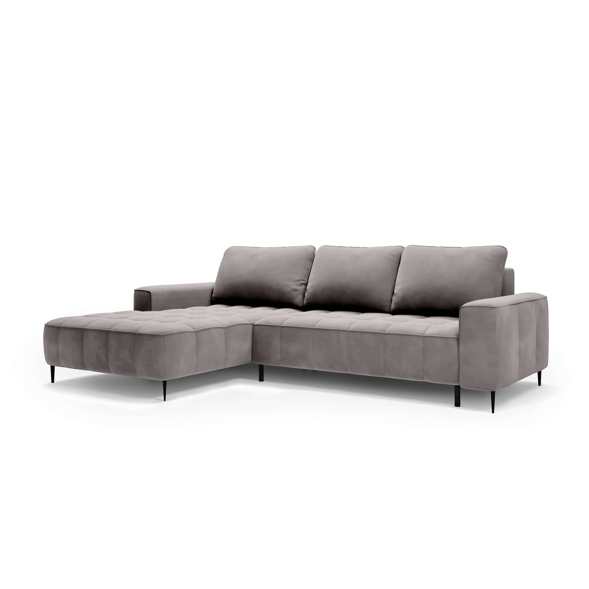 Francessco Corner Sofa with Bedding Storage 280 cm, Elegant Style – Left-Sided, Ash Beige (SALVADOR 17)
