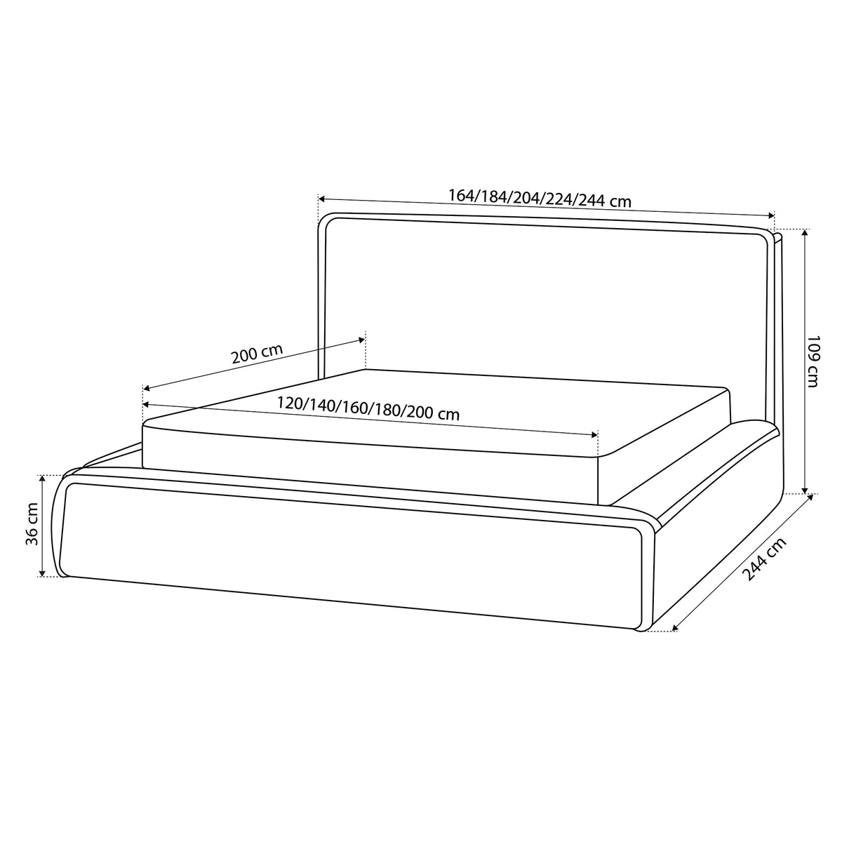 Gryby Upholstered Ottoman Bed with Storage, Classic Style