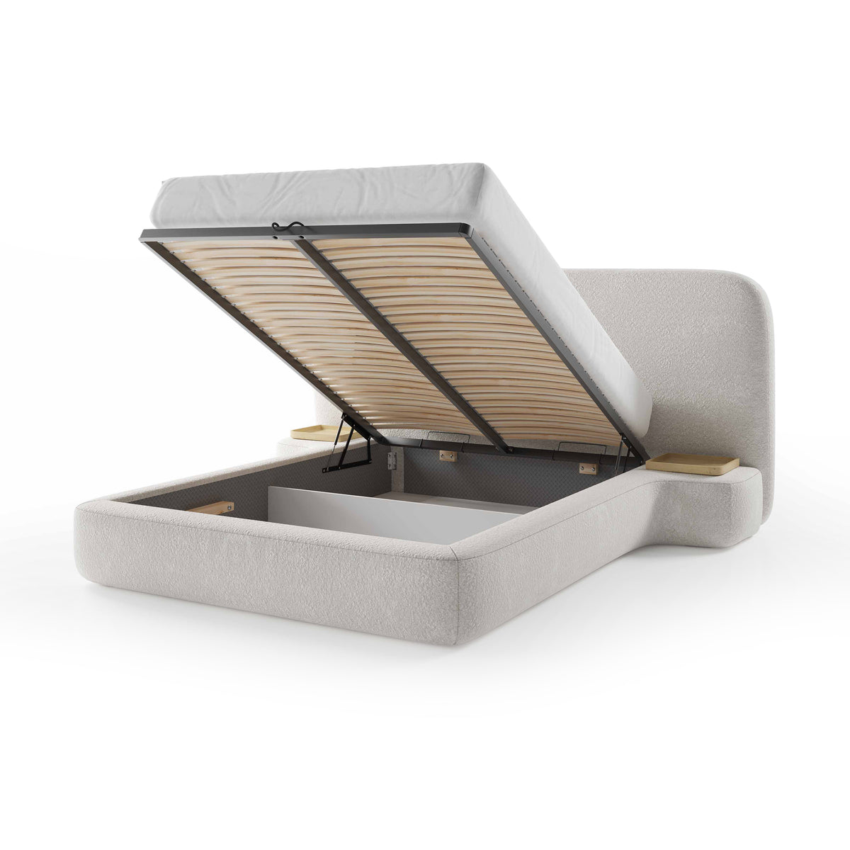 Genz Upholstered Bed, Japandi Style – photo 4