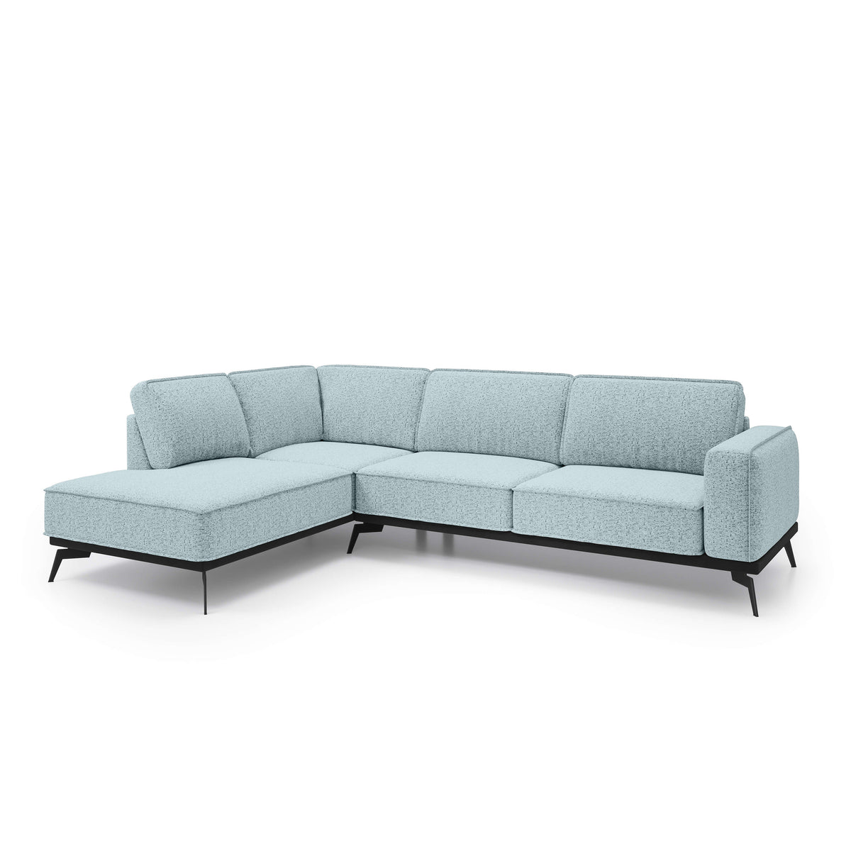 Rosalia Premium Corner Sofa 293 cm, Modern Style – Left-Sided, Icy Azure (ARAGON 70)