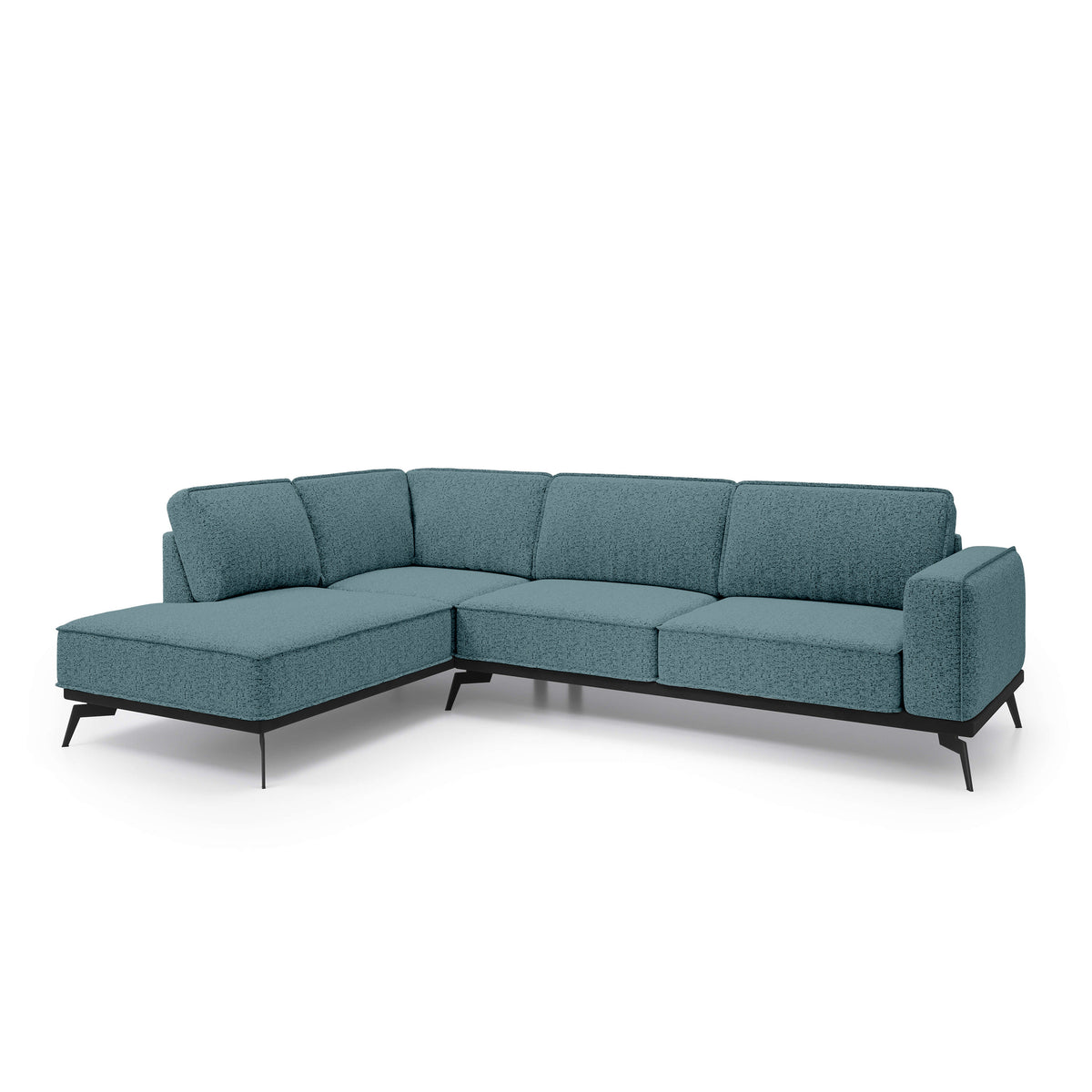Rosalia Premium Corner Sofa 293 cm, Modern Style – Left-Sided, Ocean Steel (ARAGON 75)