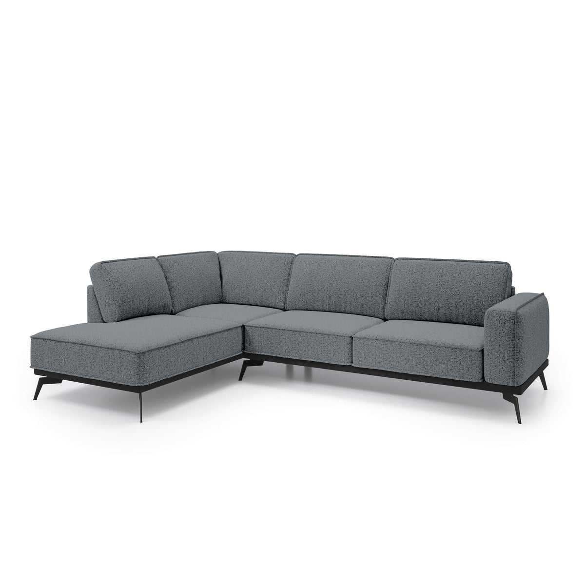 Rosalia Premium Corner Sofa 293 cm, Modern Style – Left-Sided, Dark Ash (ARAGON 93)