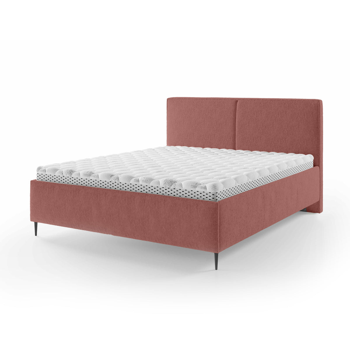 Łóżko tapicerowane z pojemnikiem w stylu minimalistycznym | Hatti 180 200 Ceglana Poświata (PERFECT HARMONY 63)