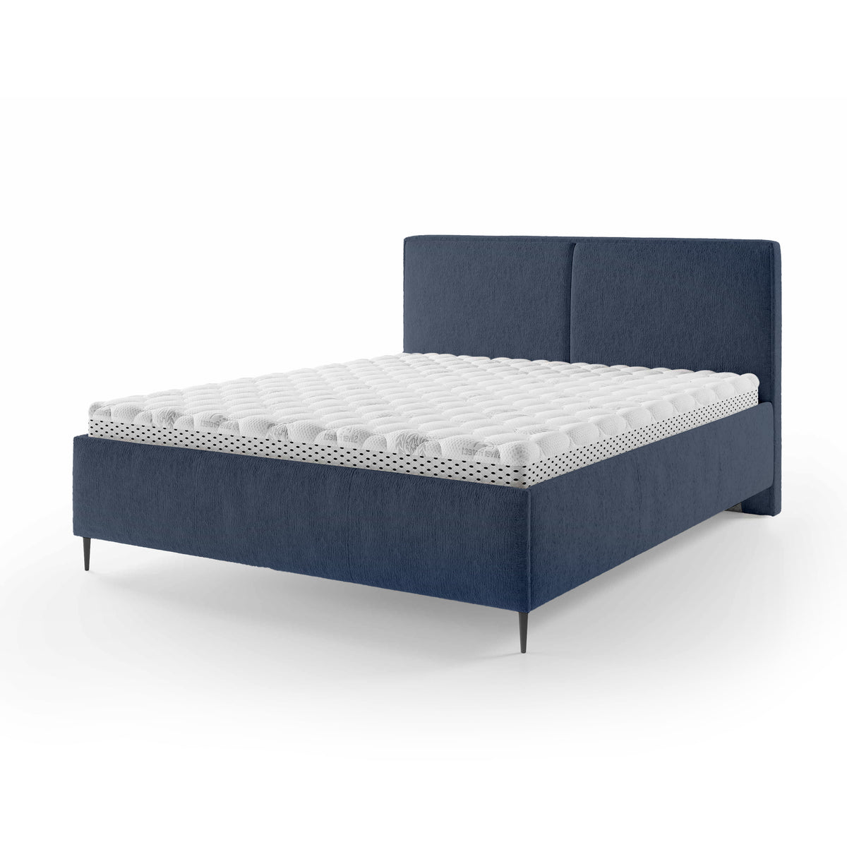 Łóżko tapicerowane z pojemnikiem w stylu minimalistycznym | Hatti 180 200 Granatowy Pył (PERFECT HARMONY 77)