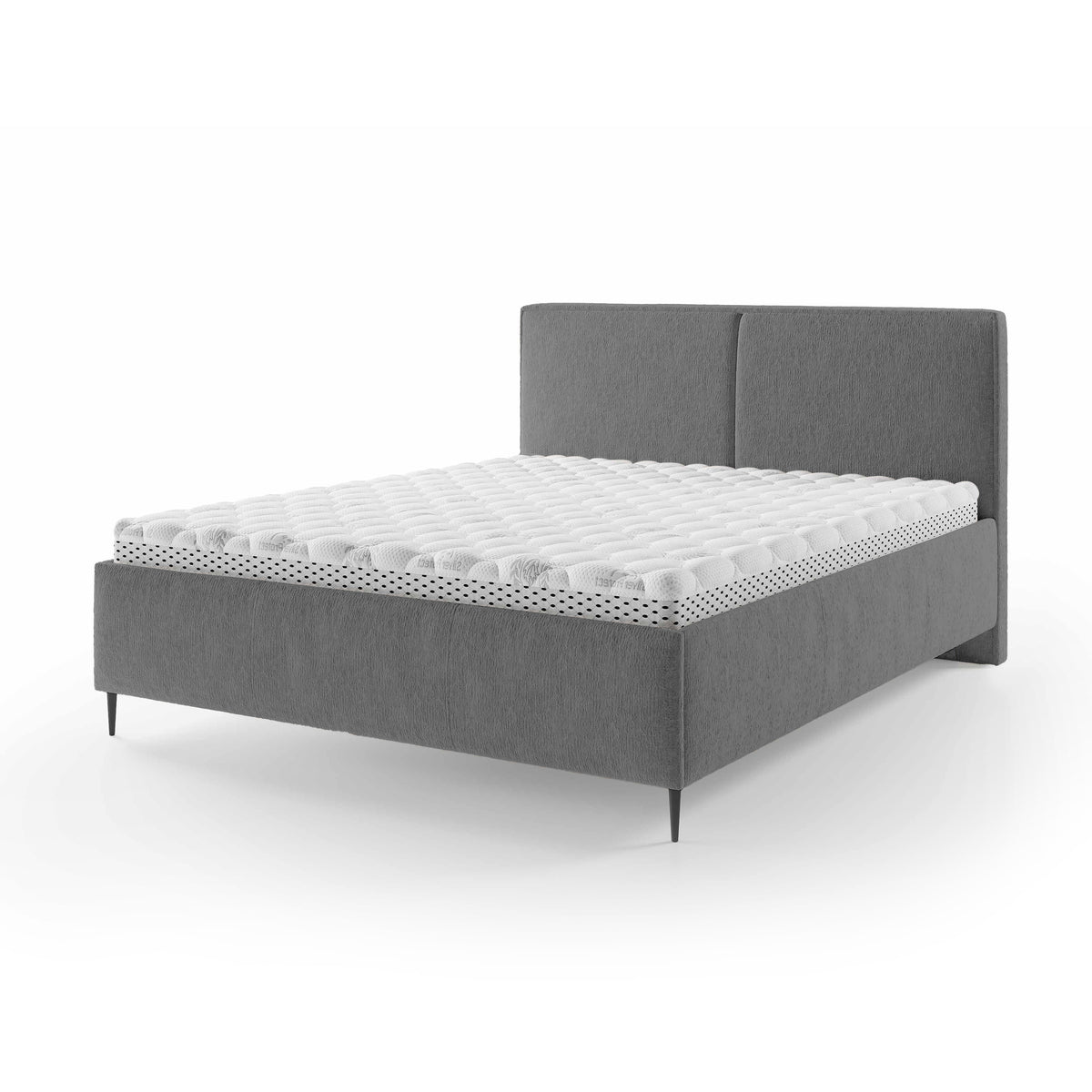 Łóżko tapicerowane z pojemnikiem w stylu minimalistycznym | Hatti 140 200 Ciemny Popiół (PERFECT HARMONY 82)