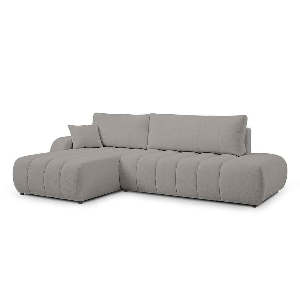 Baloa Corner Sofa Bed DL 276 cm, Modern Style – Left-sided, Ash Glow (LAMBI 11)