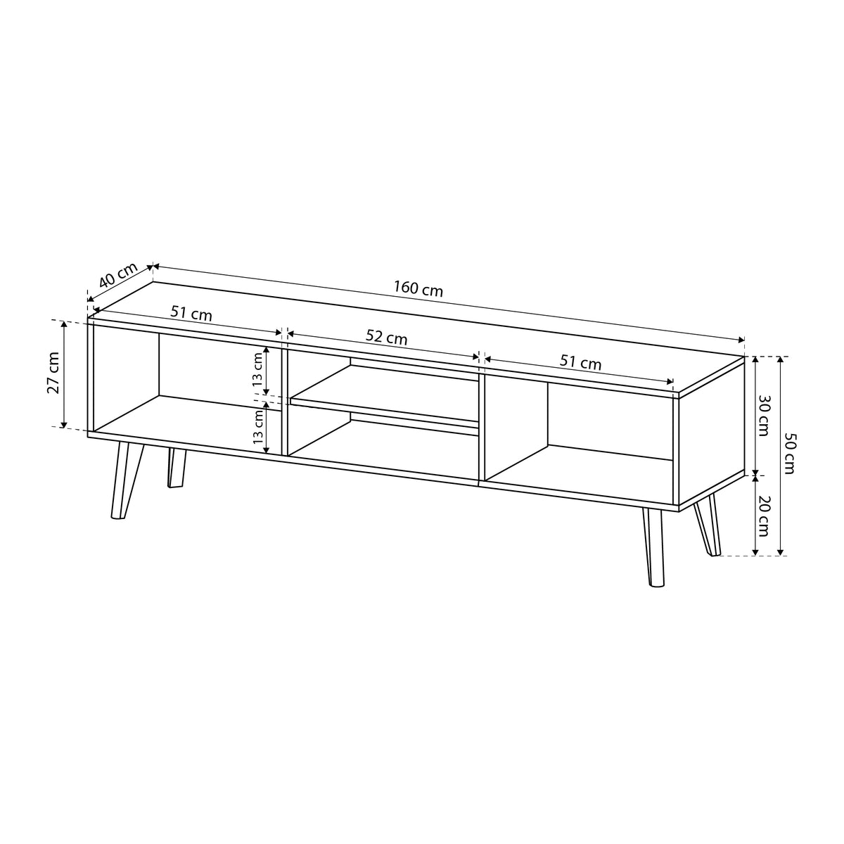 Szafka RTV Lato 160x50 w stylu skandynawskim – zdjęcie 4