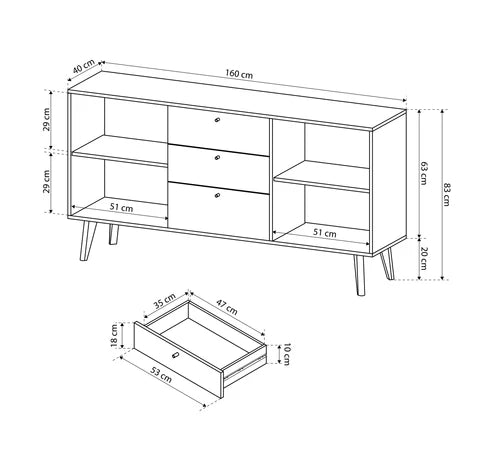 Komoda Lato 160x83 w stylu skandynawskim – zdjęcie 5