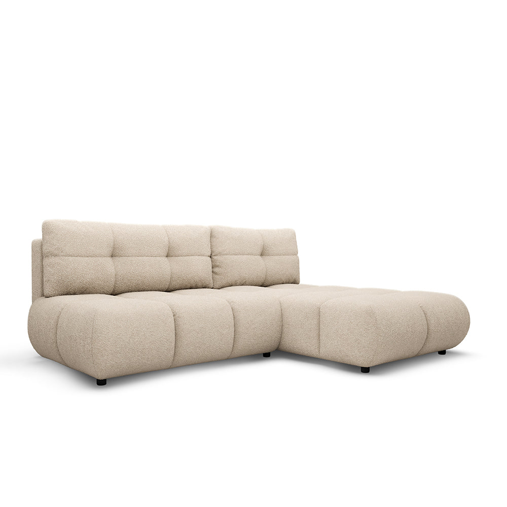Milorya Corner Sofa Bed DL 230 cm, Modern Style – Right-sided, Fawn Taupe (NOW OR NEVER 05)