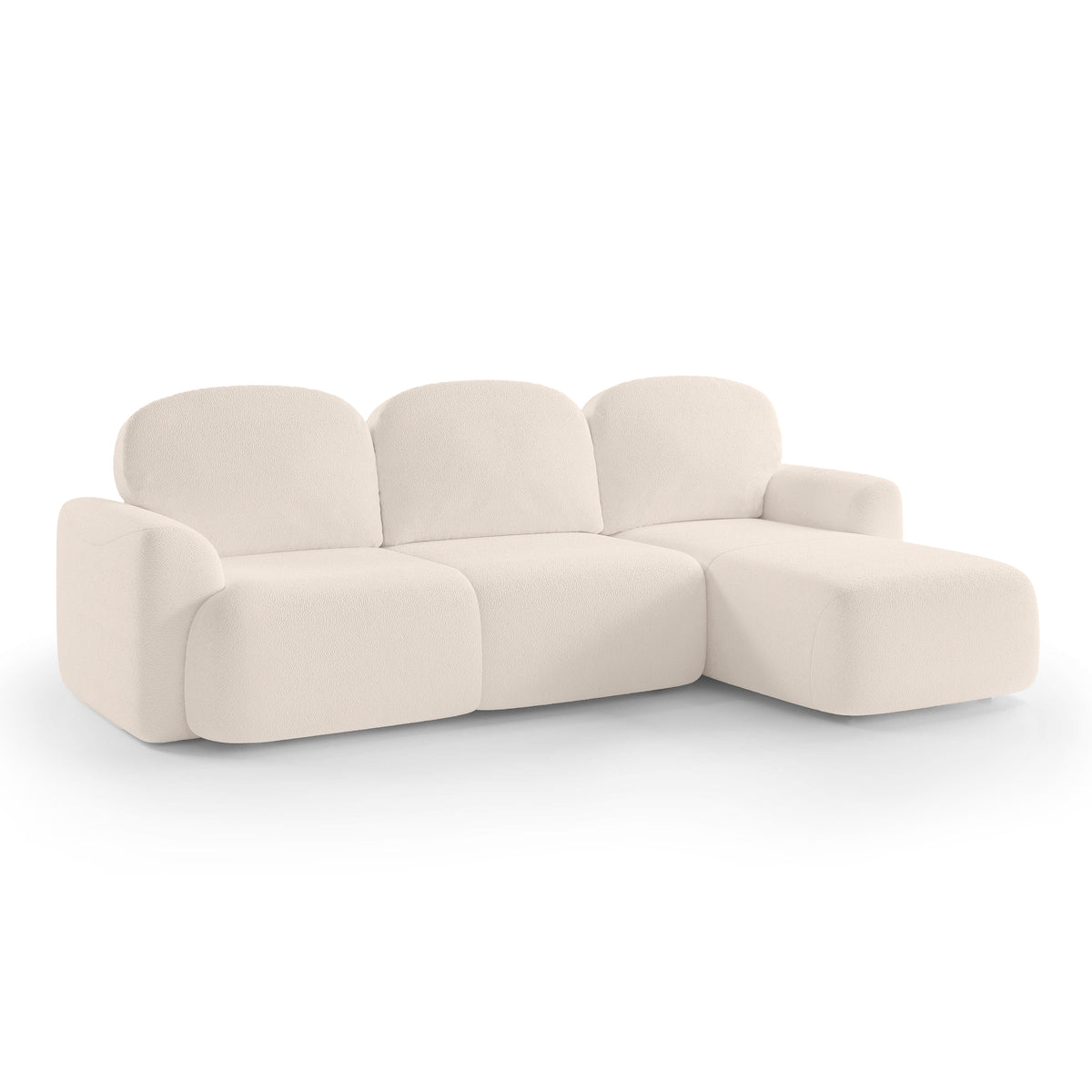 Bulu 3–4 Seater Corner Sofa Bed DL 260 cm, Modern Style – Right-Sided, Creamy Fluff (PERFECT HARMONY 02)