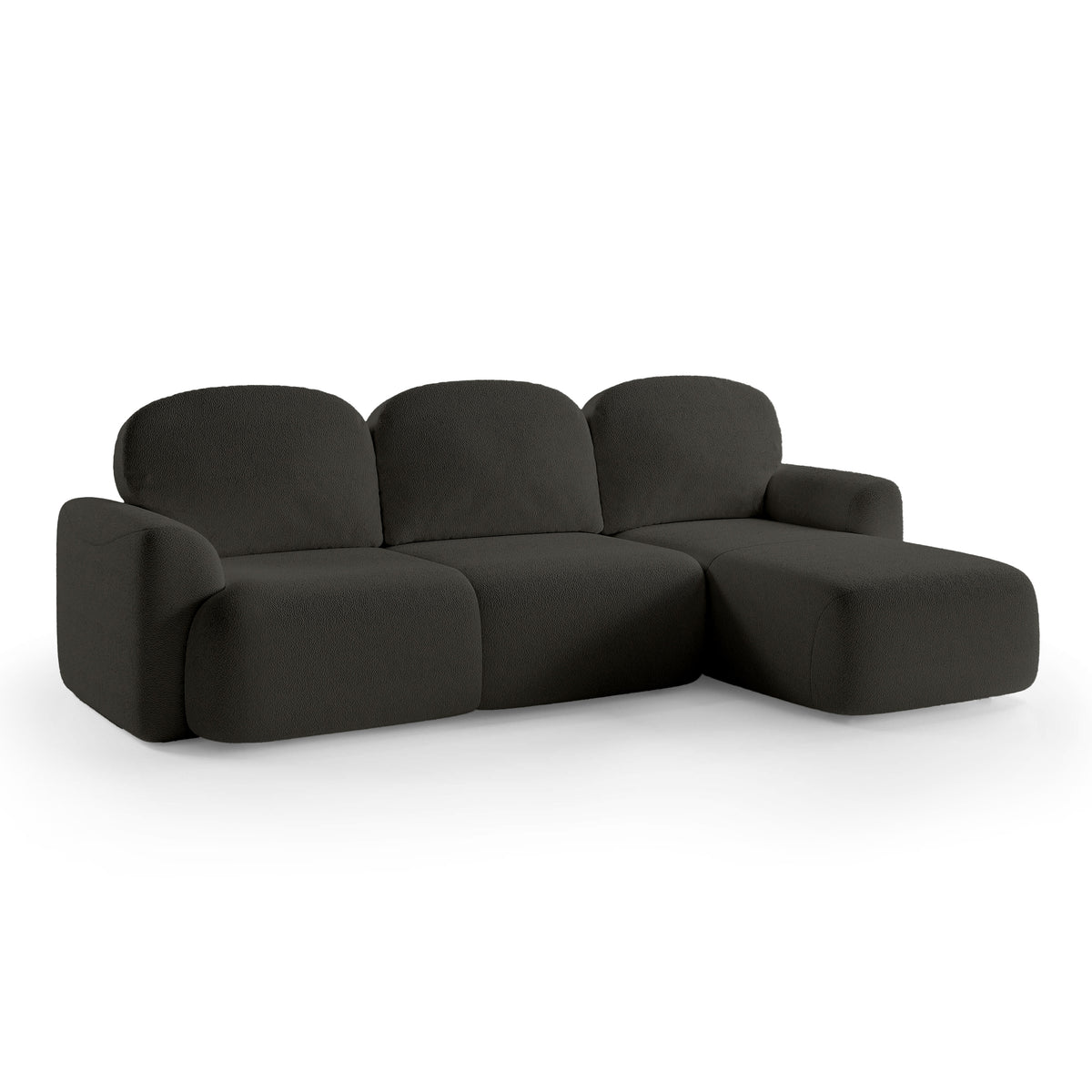 Bulu 3–4 Seater Corner Sofa Bed DL 260 cm, Modern Style – Right-Sided, Dark Anthracite (PERFECT HARMONY 99)