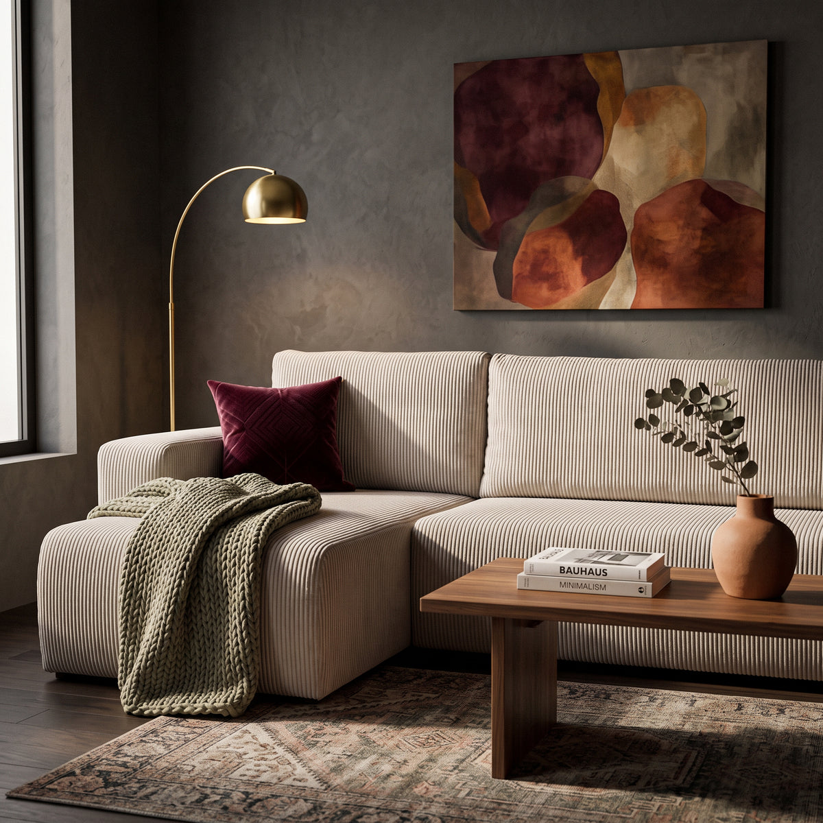 Kingi 3 Seater Reversible Corner Sofa Bed 200x142–154, Loft Style – in a room setting