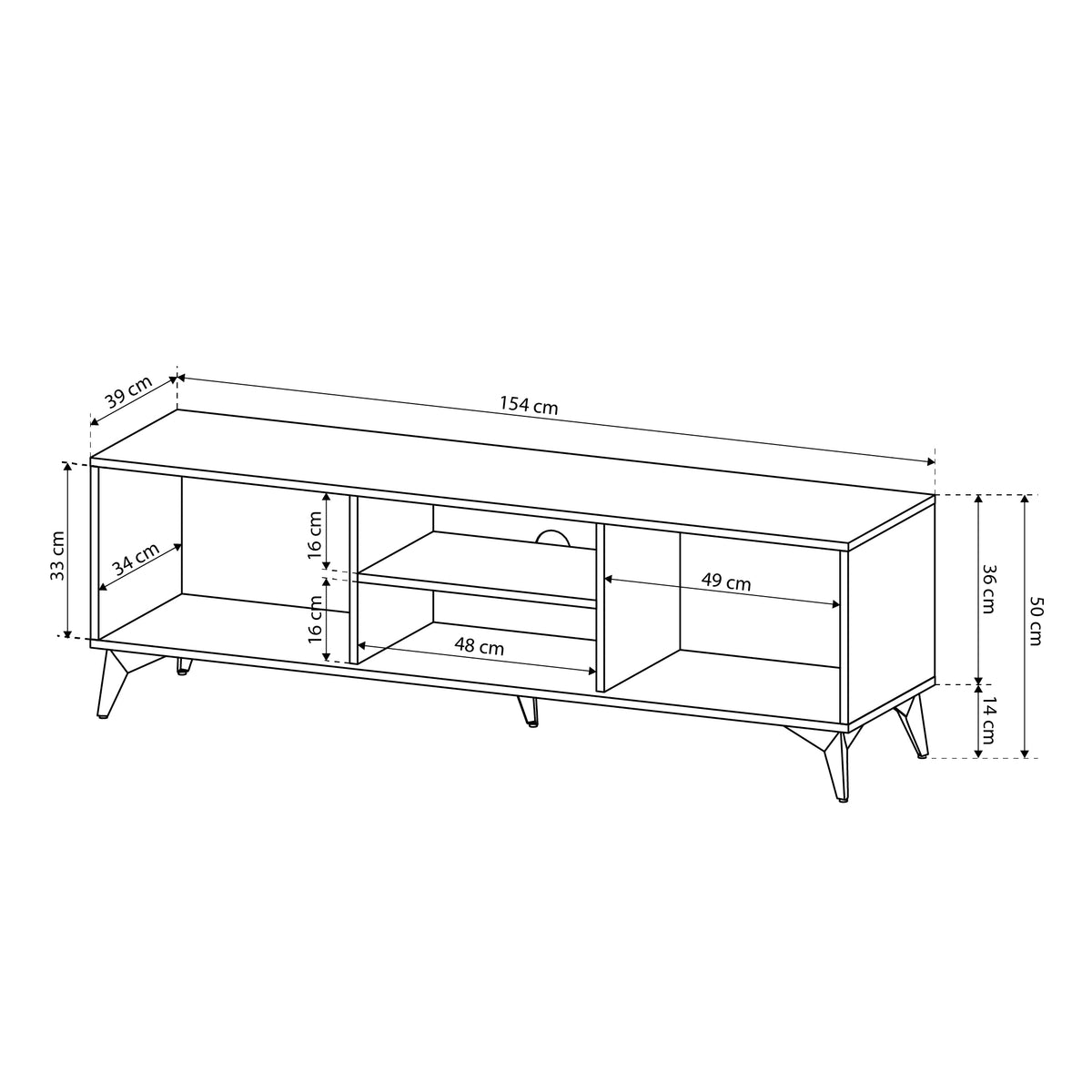 Szafka RTV Nirwana 154x50 w stylu nowoczesnym – zdjęcie 5
