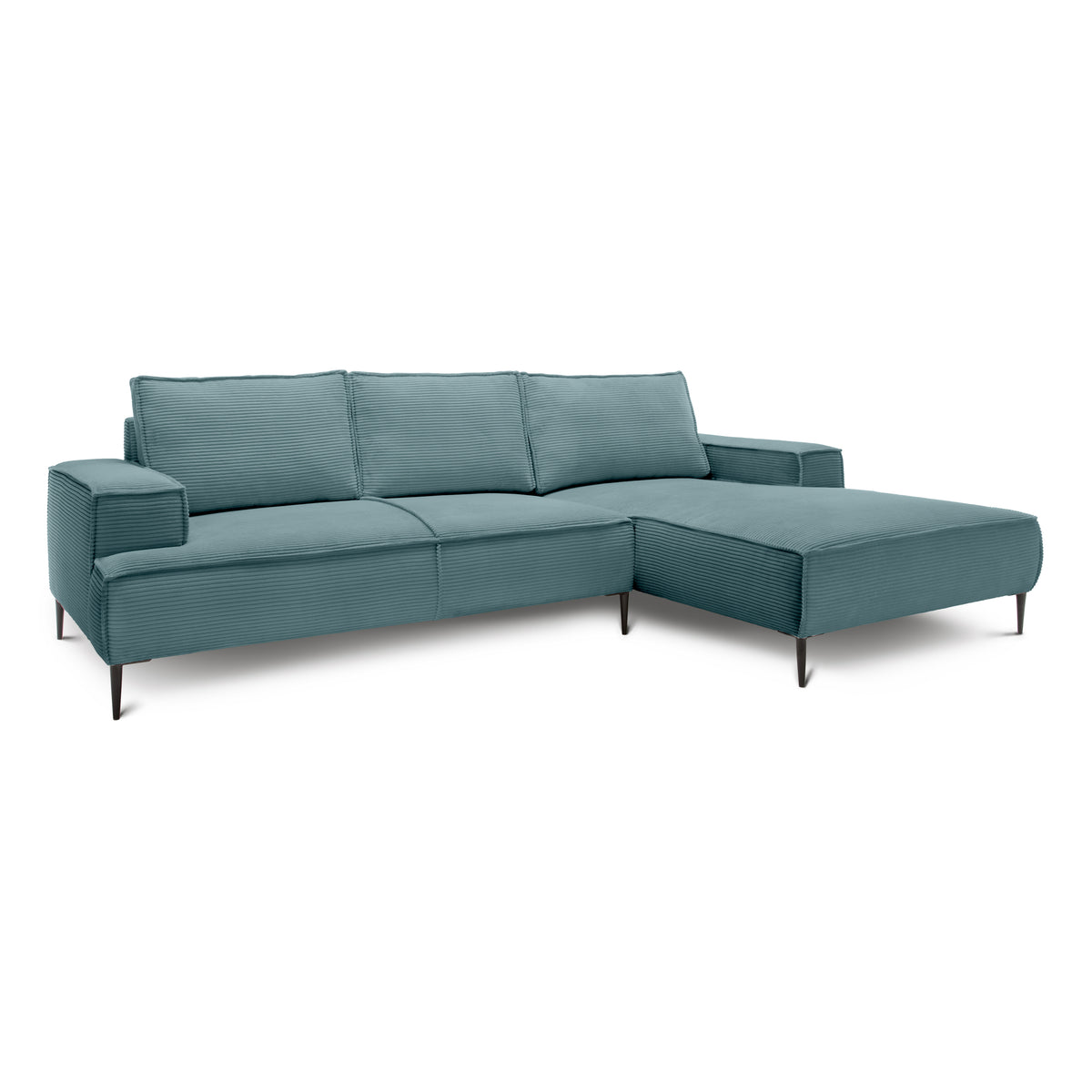 May 3 Seater Corner Sofa 275 cm, Modern Classic Style – Deep Graphite (POSO 125), Right-handed