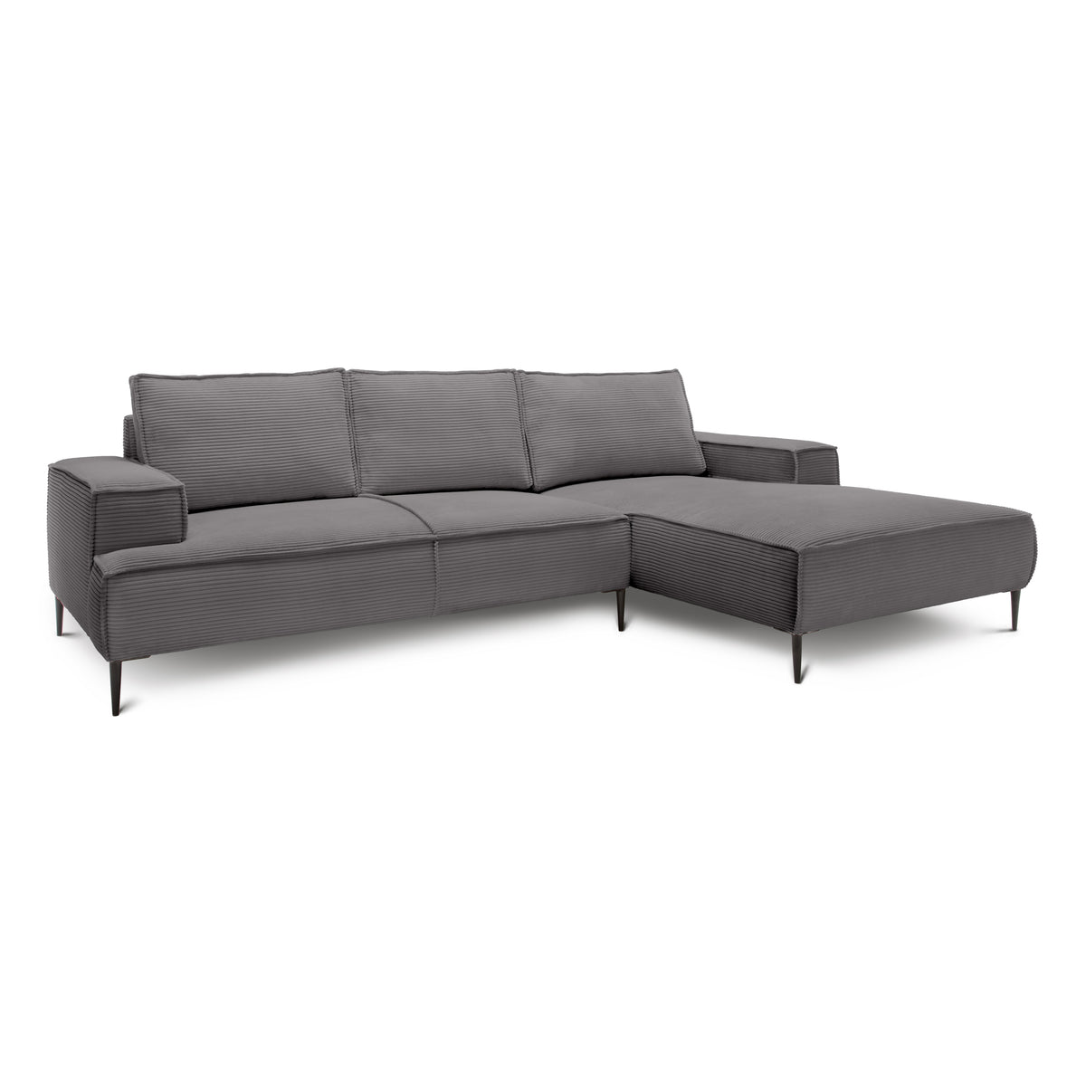 May 3 Seater Corner Sofa 275 cm, Modern Classic Style – Steel Bronze (POSO 22), Right-handed